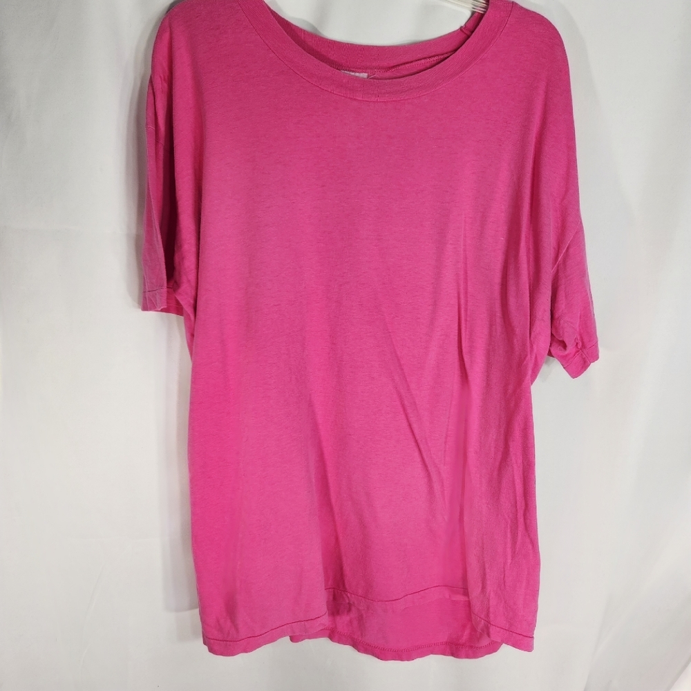 Designer Pink Short Sleeve Tee Shirt Size XLarge